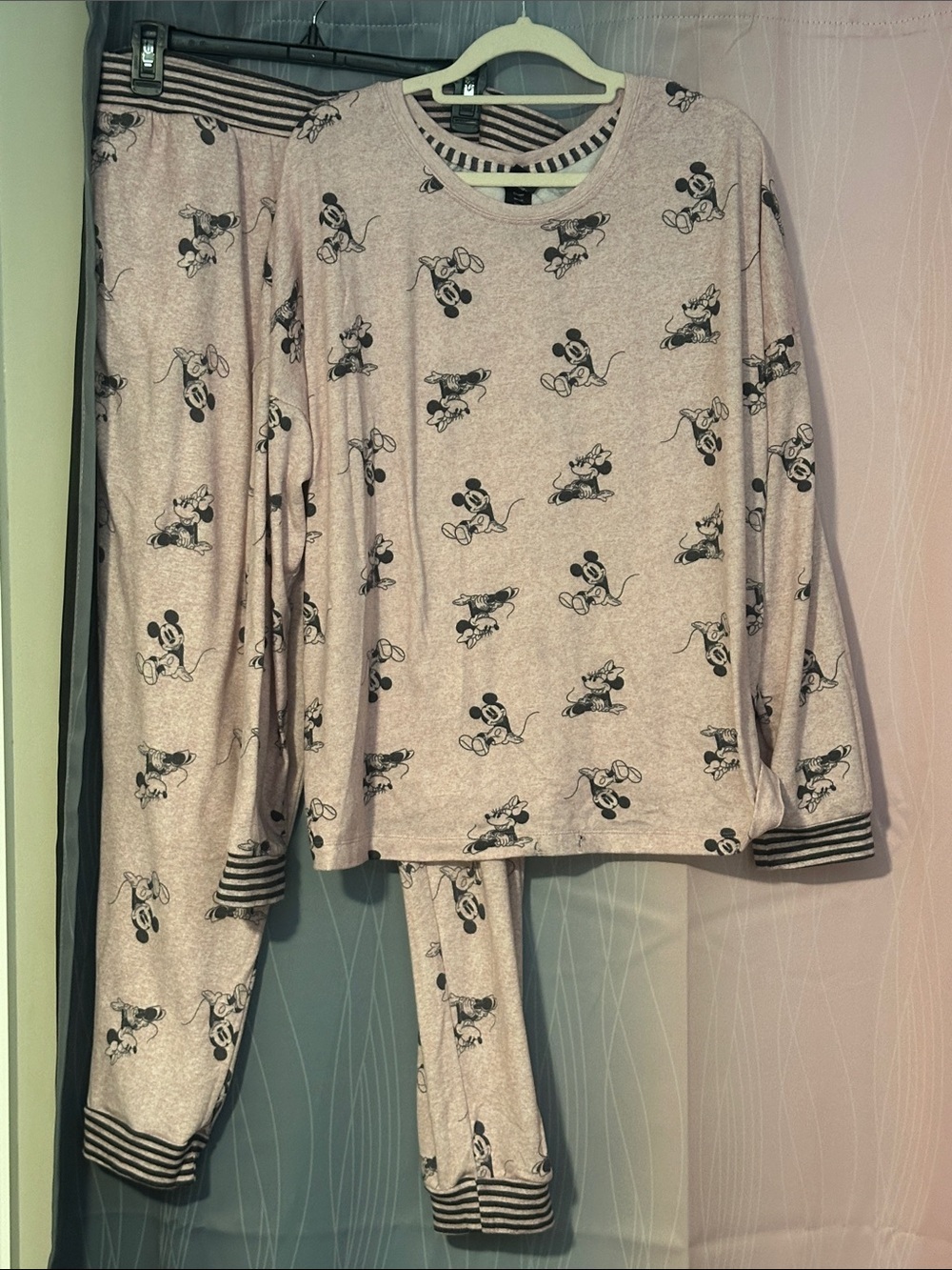 Mickey Mouse Pink Thermal Pajama Set